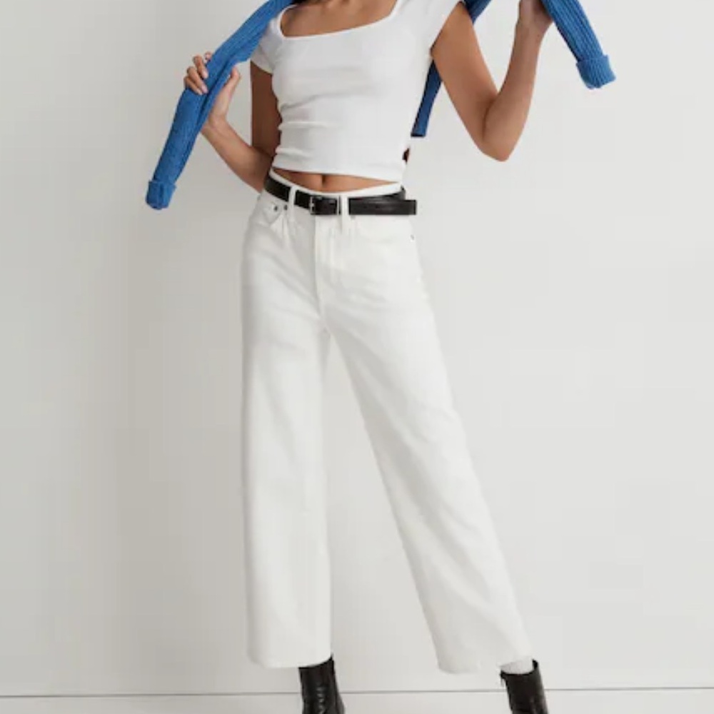 MADEWELL - The Perfect Vintage Wide-Leg Crop
Jean in Tile White